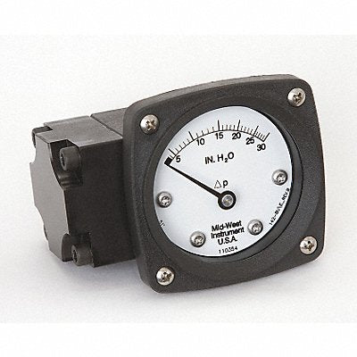 MIDWEST INSTRUMENT 142AA00OO30H D0756 Pressure Gauge 0 to 30 In H2O
