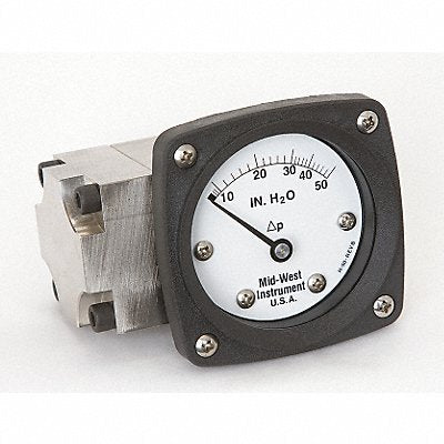 MIDWEST INSTRUMENT 142SA00OO50H D0757 Pressure Gauge 0 to 50 In H2O