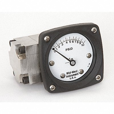 MIDWEST INSTRUMENT 142SA00OO10P D0757 Pressure Gauge 0 to 10 psi