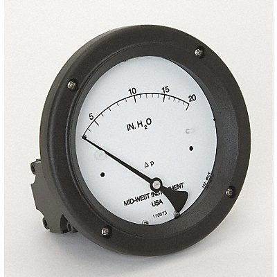 MIDWEST INSTRUMENT 142SC00OO20H D0759 Pressure Gauge 0 to 20 In H2O