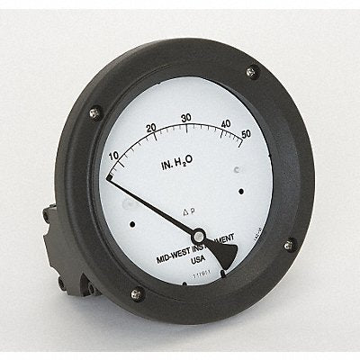 MIDWEST INSTRUMENT 142AC00OO50H D0758 Pressure Gauge 0 to 50 In H2O
