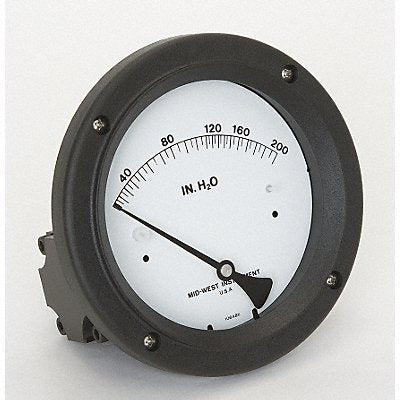 MIDWEST INSTRUMENT 142SC00OO200H D0759 Pressure Gauge 0 to 200 In H2O