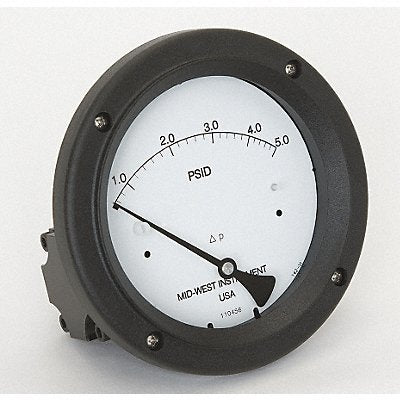 MIDWEST INSTRUMENT 142AC00OO5P D0758 Pressure Gauge 0 to 5 psi
