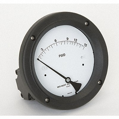 MIDWEST INSTRUMENT 142SC00OO15P D0759 Pressure Gauge 0 to 15 psi