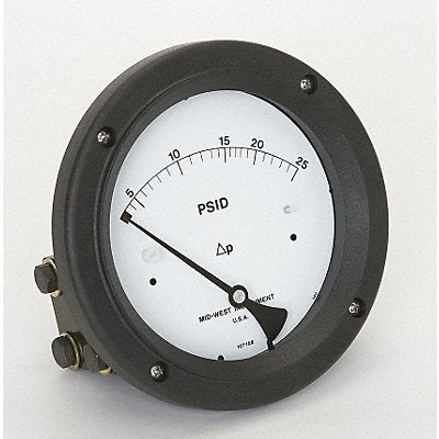 MIDWEST INSTRUMENT 142SC00OO25P D0759 Pressure Gauge 0 to 25 psi