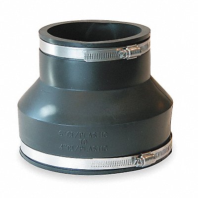 GRAINGER 105664 Flexible Coupling PVC 6 x 4 in Pipe Size