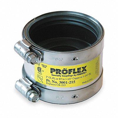 GRAINGER 3001215 Transition Coupling Neoprene 2 x 1 1/2