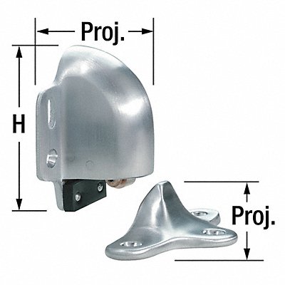 ROCKWOOD 49126D Door Stop Floor-Mount Satin Chrome