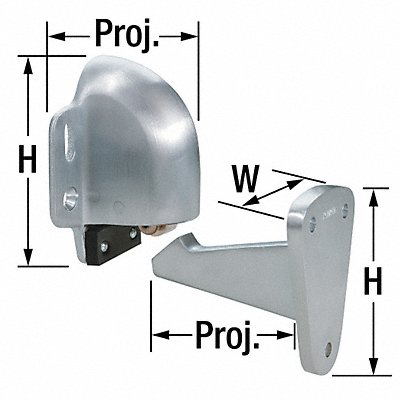 ROCKWOOD 4943 Automatic Door Holder Polish Brass Wall