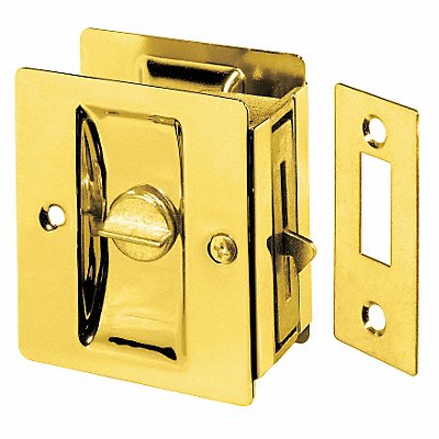 ROCKWOOD 8913 Locking Pocket Door Pull Handle Brass