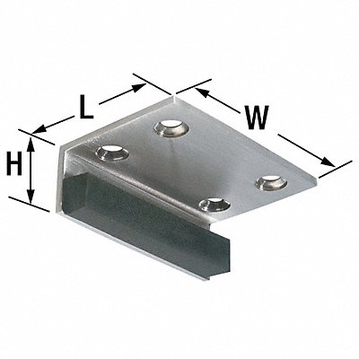 ROCKWOOD 48915 Header Door Stop Satin Nickel 3 x 2