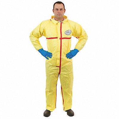 CHEMSPLASH 7012YTM D2184 Collared Coverall Open Yellow M PK6
