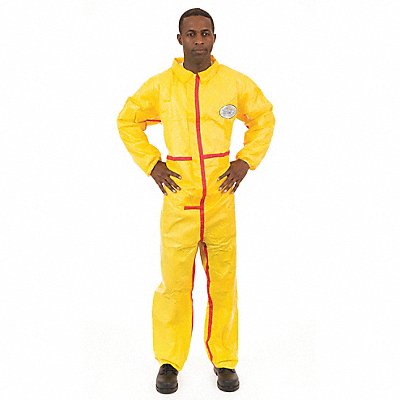 CHEMSPLASH 7013YTL D2186 Collared Coverall Elastic Yellow L PK6