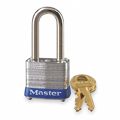 MASTER LOCK 7LF Keyed Padlock 1/2 in Rectangle Silver
