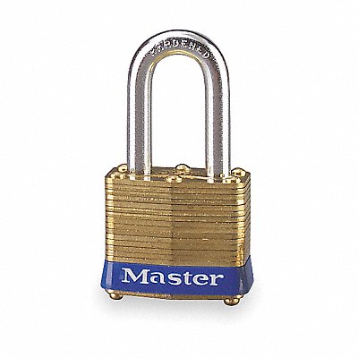 MASTER LOCK 4LH Keyed Padlock 5/8 in Rectangle Gold