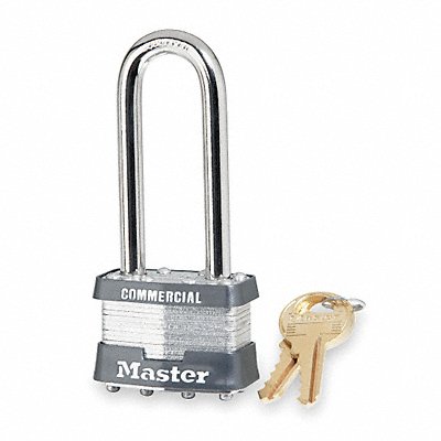 MASTER LOCK 81KALJ Keyed Padlock 3/4 in Rectangle Silver