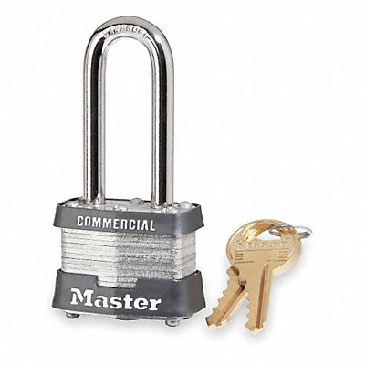 MASTER LOCK 3KALH Keyed Padlock 5/8 in Rectangle Silver