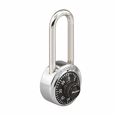 MASTER LOCK 1525LH Combination Padlock 2 in Round Silver