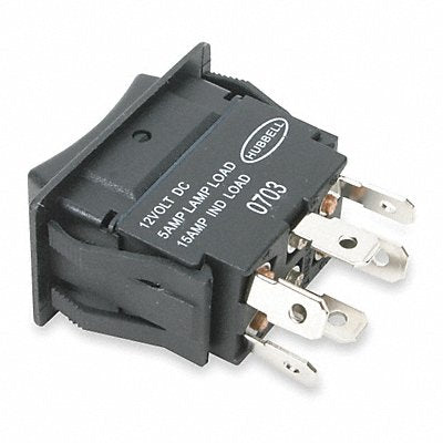 HUBBELL WIRING DEVICE-KELLEMS MR223MMSP MarinRockSwtch NoLens/Lamp Blk On/Off/On