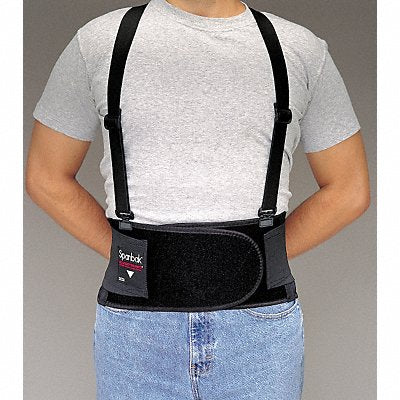 ALLEGRO 719004 Back Support w/Suspenders Black XL
