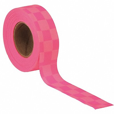 GRAINGER CKPGW200 Flagging Tape Pnk Glo/Wh 150ft x 1-3/8In