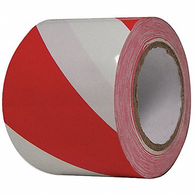 CONDOR 3JXY1 Floor Tape Red/White 3 inx108 ft Roll