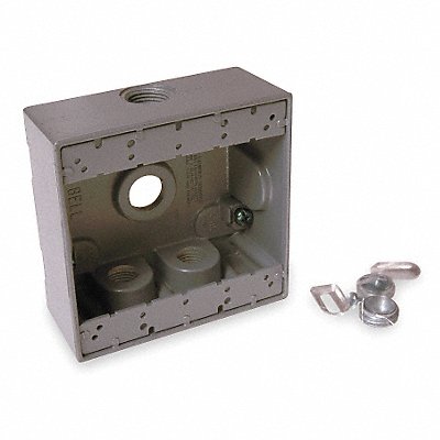 BELL 53430 Weatherproof Box 2Gang 4Inlet 3/4 Hub