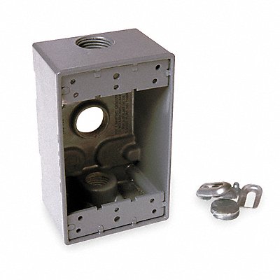 BELL 53240 Weatherproof Box 1Gang 3/4 in Hub Alum