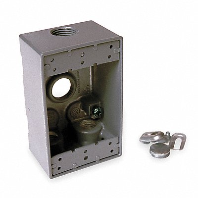 BELL 53210 Weatherproof Box 1Gang 4Inlet Alum