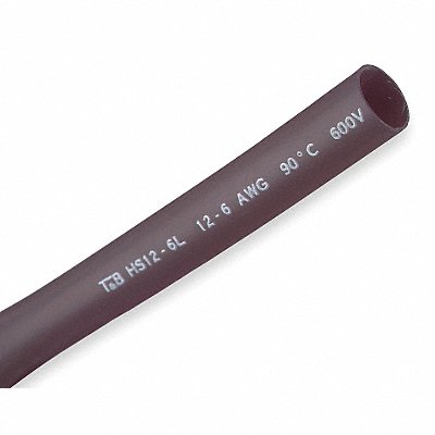 SHRINK-KON HS126L Shrink Tubing 6 in Blk 0.51 in ID PK25
