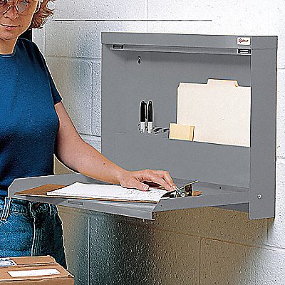WALLWRITE WW100SCT47 Wall Mounted Desk 20x13-1/2x3-3/8In Grey
