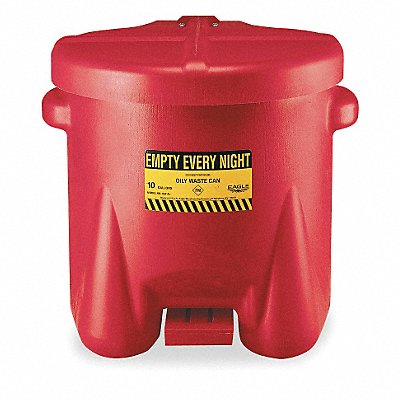 EAGLE 935FL Oily Waste Can 10 gal Poly Red