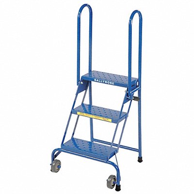BALLYMORE LS3247 Folding Rolling Ladder Steel 30 In.H