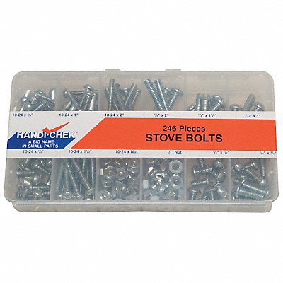 ITW BEE LEITZKE WWGDISPSTOVE248 Bolt Assort Slotted 246pcs Zinc Plated