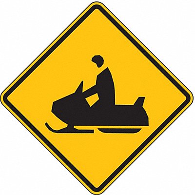 LYLE W11612HA Snowmobile Crossing Traffic Sign 12 x12