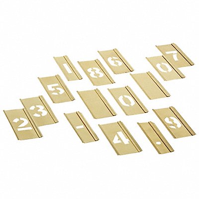 C.H. HANSON 10008 Stencil Set Numbers Brass
