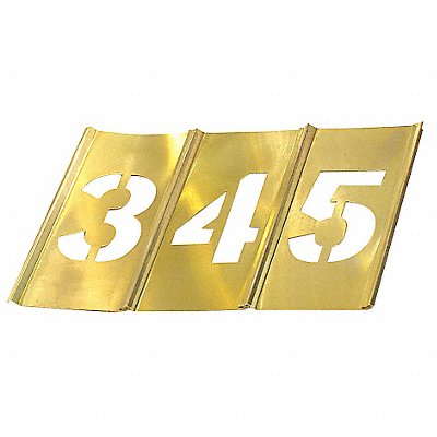 C.H. HANSON 10013 Stencil Set Numbers Brass