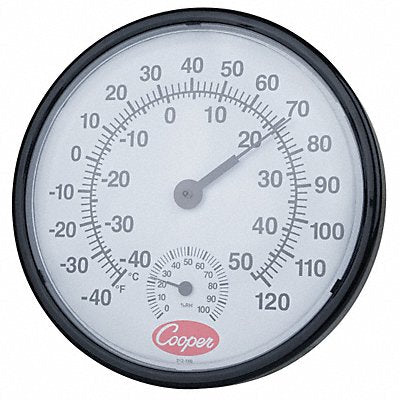 COOPER ATKINS 2121508 Analog Hygrometer 12 in -40 to 120 F