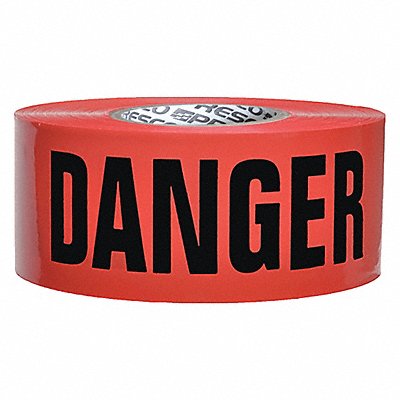 GRAINGER B3104R21200 Barricade Tape Red 1 000 ft L 3 in