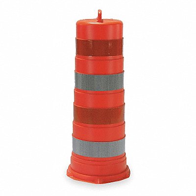 GRAINGER 3755 Traffic Barrel White/Orange