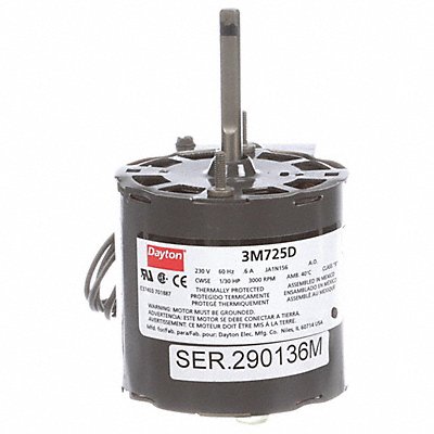 DAYTON 71214610M Motor 1/30 HP 3000 rpm 3.3 230V