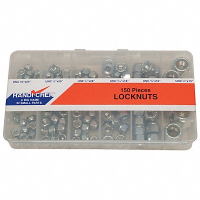 ITW BEE LEITZKE WWGDISPLNUT150C1 Hx LockNt Asrt Zinc Plated Steel 150PK