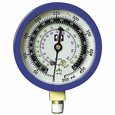 JB INDUSTRIES M2870 Gauge 3-1/8 In Dia Low Side Blue 350 psi