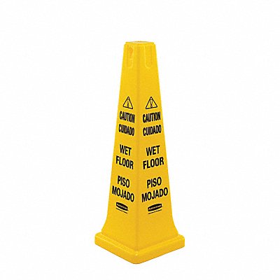 RUBBERMAID COMMERCIAL PRODUCTS FG627677YEL Safety Cone Yellow HDPE 36 in H
