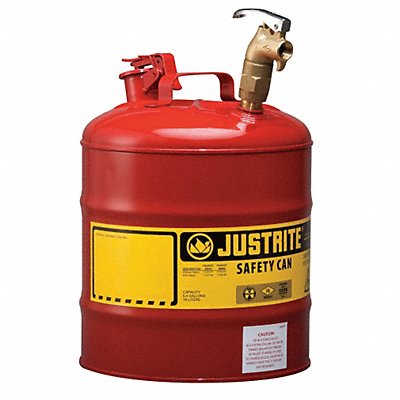JUSTRITE 7150157 Type I Faucet Safety Can 5 gal Red