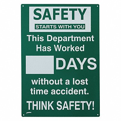 BRADY SM793E Safety Sign 20 in x 14 in Green