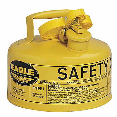 EAGLE UI10SY Type I Safety Can 1 gal Yellow 8In H