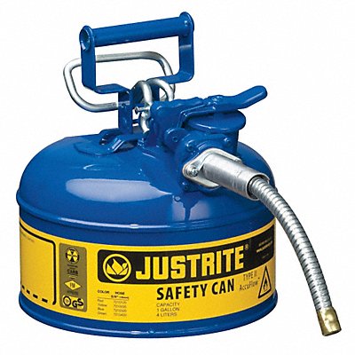 JUSTRITE 7210320 Type II Safety Can Blue 10-1/2 in H