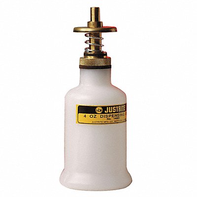 JUSTRITE 14002 Dispensing Bottle 4 oz White Poly