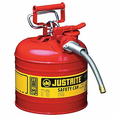 JUSTRITE 7220120 Type II Safety Can Red 13-1/4 in H